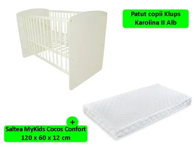 Patut Klups Karolina II Alb + Saltea 12