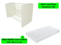 Patut Klups Karolina II Alb + Saltea 12
