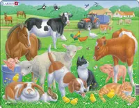 Puzzle pentru copii Larsen din 15 piese - Animale domestice