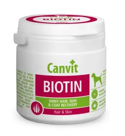 CANVIT Biotin, supliment piele & blană câini CANVIT Biotin, XS-S, supliment piele & blană câini, flacon, 100g