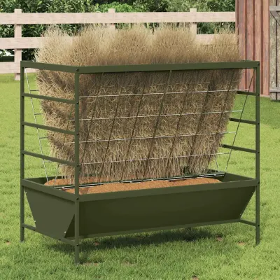 vidaXL Feeder pentru Animale Verde măsliniu 100 x 60 x 90 cm 15 kg