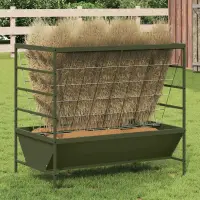 vidaXL Feeder pentru Animale Verde măsliniu 100 x 60 x 90 cm 15 kg