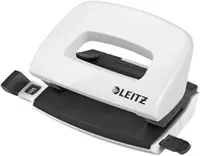 Perforator Leitz Wow - Zimba Mini, până la 10 foi, alb metalic