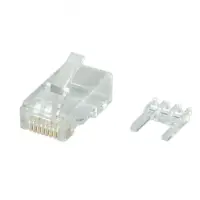 Set 10 buc mufe RJ45 cat 6 UTP neecranate pentru fir solid, cu insertie, Roline 21.17.3062
