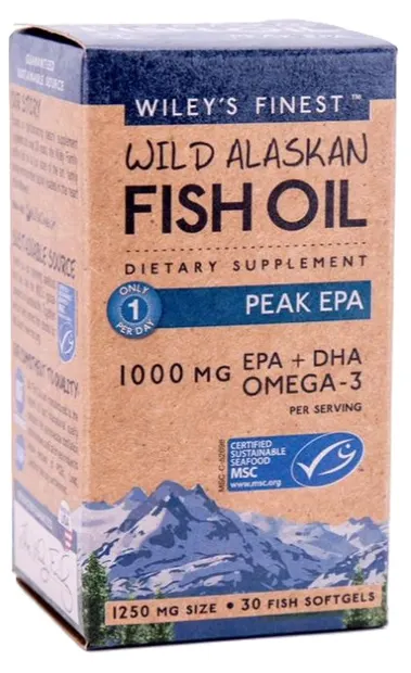 Ulei de pește Omega-3 EPA, 30 capsule, Wiley's Finest
