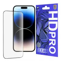 Folie de protectie Ecran Lito HD Pro Clear pentru Apple iPhone 14 Pro, Sticla Securizata, Full Glue, Neagra