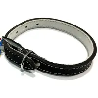 Zgarda din piele, neagra, rezistenta, 15 mm x 400 mm