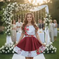 Rochie Traditionala stilizata cu maci 17