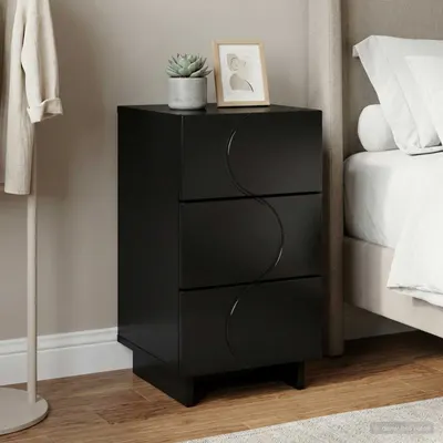 vidaXL Dulap de noapte Negru 33,5 x 34,5 x 60 cm Lemn prelucrat
