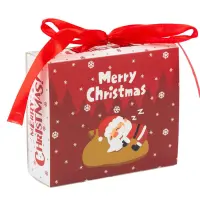 Cutie de Crăciun cu sertar și fundă satinată - roșu (set 25 buc)