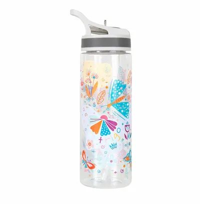Sticla de baut cu pai - Strigo Butterflies (SSC124)
