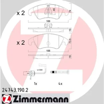Set placute frana, frana disc ZIMMERMANN 24743.190.2