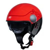 Casca moto jet cu ochelari, Origine Sierra Snatch, culoare rosu fluo, marime L
