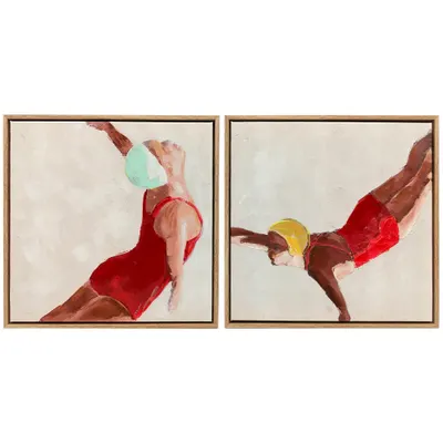 HOMCOM Set de 2 Tablouri pe Pânză, Artă Murală Modernă, Imprimare Artistică de Perete pentru Sufragerie și Salon cu Cârlige Incluse, 40x40 cm | Aosom Romania