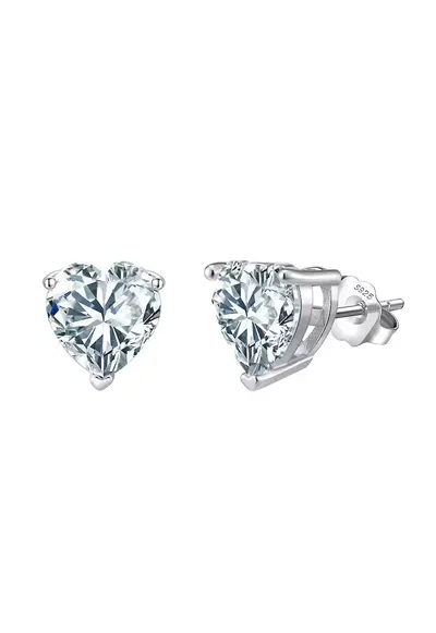 Cercei Inima Stud cu Zirconiu - Argint 925
