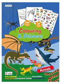 Carte de colorat cu abțibilduri Sense - Animale înfricoșătoare