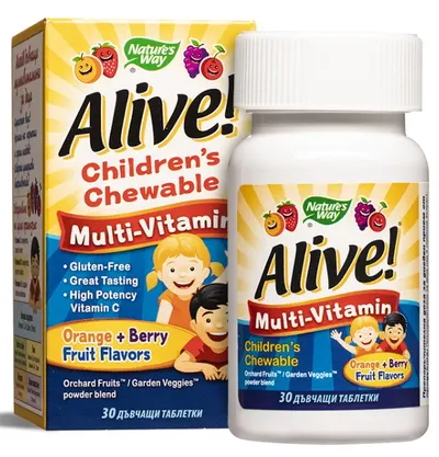 Alive Multivitamine pentru copii, 30 comprimate masticabile, Nature's Way
