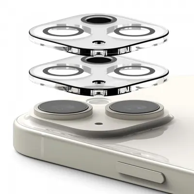 Folie de protectie Camera Spate Ringke pentru Apple iPhone 15 Plus / 15, Sticla Securizata, Set 2 bucati, Transparenta