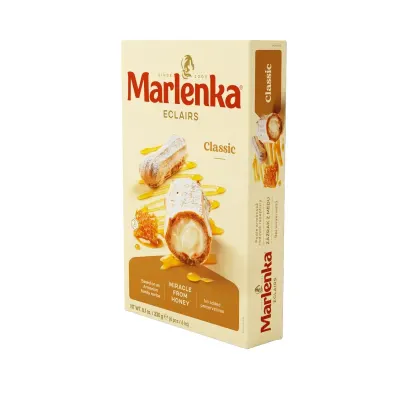 Eclaire Marlenka cu Cremă de Vanilie 230g – Desert Fără Conservanți, cu Miere Naturală și Gust Autentic Engros