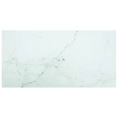 vidaXL Blat masă alb 100x50 cm 6 mm sticlă securizată design marmură