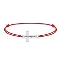 Crux - Bratara personalizata argint si snur cruce