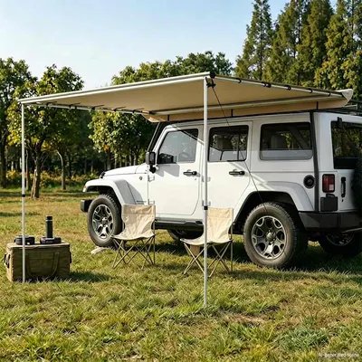 vidaXL Copertină pentru camping & rulote, bej, 3x2x2,15 m