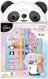 Set de creioane colorate Kidea Animals - Cu gumă de șters