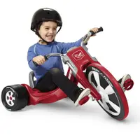 Tricicleta pentru copii Radio Flyer Big Flyer stil chopper, roti late, scaun ajustabil in 3 pozitii, ghidon cromat, greutate admisa 29 kg