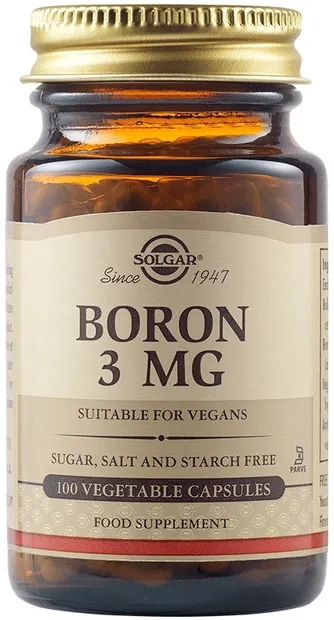Boron, 3 mg, 100 capsule vegetale, Solgar