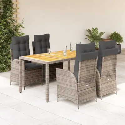 Gossi set mobilier de gradina cu perne, 5 piese, gri, poliratan