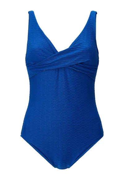 Costum de baie intreg cu model uni - Albastru