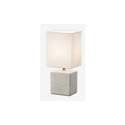 Veioza Ping 1xMax.40W E14, baza ceramica alb antic, abajur alb