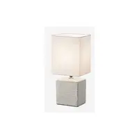 Veioza Ping 1xMax.40W E14, baza ceramica alb antic, abajur alb