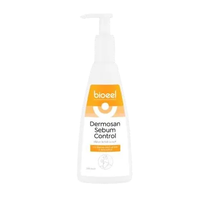 Sapun lichid cu sulf Dermosan Sebum Control, 200ml, Bioeel