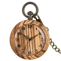 Ceas de buzunar Gorben P983 Maro-Lemn - Quartz, Afișaj cu Cifre Arabe, Cu Lant Vintage Retro
