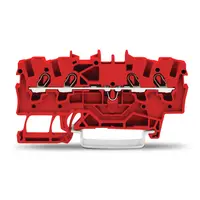 4-conductor through terminal block; 1.5 mm²; suitable for Ex e II applications; side and center marking; for DIN-rail 35 x 15 and 35 x 7.5; Push-in CAGE CLAMP®; 1,50 mm²; red