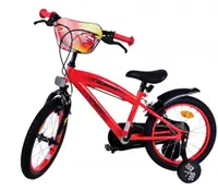 Bicicleta pentru copii EL Disney Cars 16 inch ND, frana de mana pe ambele roti, scaun si ghidon reglabil, sticla de apa, spite, roti gonflabile, stopuri reflectorizante