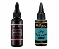NAILSUP Professional Duo – Strong Base Coat Clear & Glaze Top Coat No Wipe 60g