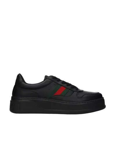Pantofi sport chunky din piele F86001 - Negru