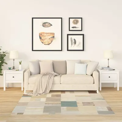 vidaXL Mese laterale, 2 buc., alb, 50x50x49 cm, lemn masiv de pin