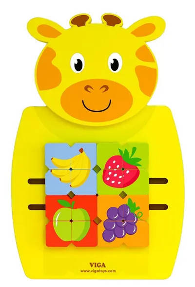 Mozaic din lemn pentru perete Viga - Fructe pentru perete, girafă