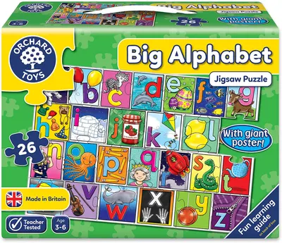 Puzzle pentru copii Orchard Toys - Alfabet mare, 26 piese