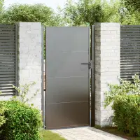 vidaXL Poartă de grădină 110 x 180 cm Oțel vopsit electrostatic Blocat