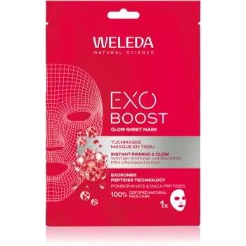 Weleda Exo Boost mască textilă iluminatoare pentru fermitatea pielii