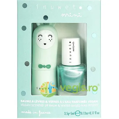 Set Cadou Copii: Balsam de Buze cu Parfum de Mar 3.5g + Oja pe Baza de Apa cu Parfum de Mar - Turquoise is a Siren 5ml