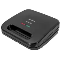 Sandwichmaker 3 in 1 Daewoo DSM300, putere 800 W, Placi antiaderente, indicator luminos incalzire, termostat, maner Cool Touch, clapeta de blocare, Negru