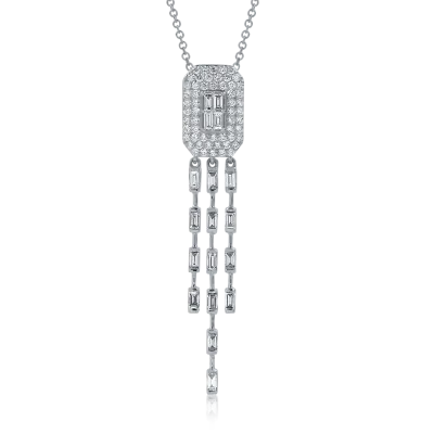 Lant cu pandantiv din aur alb cu diamante de 1.032ct