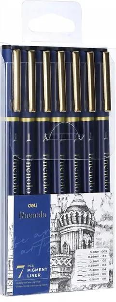 Set de markere subțiri Deli Finenolo - EQ909, 7 bucăți