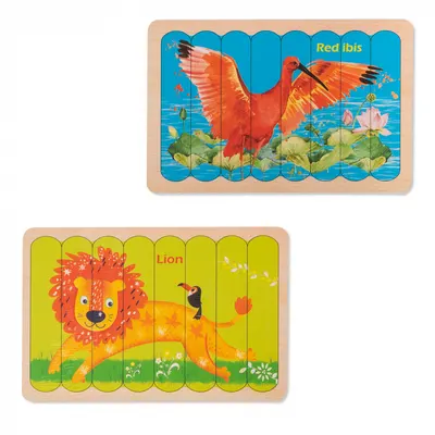 Puzzle cu Benzi de Potrivire cu Doua Fete