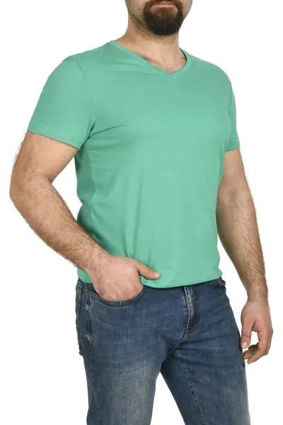 Tricou bumbac in anchior, Glo Story, verde (Marime tricou: M)